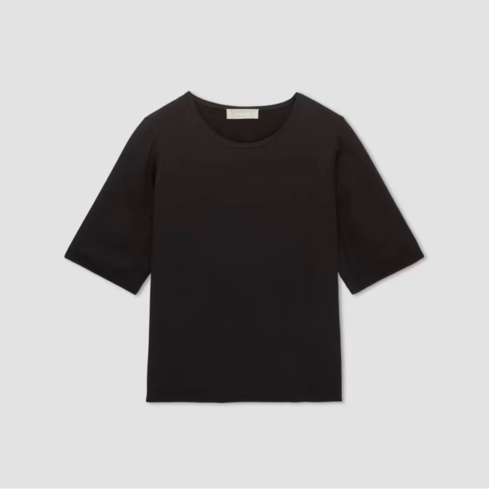 Everlane womens black satin shirt new with tags size s